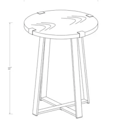 Accent & End Tables-Kirkland's Home Walnut Urban Rustic Round Accent Table Brown