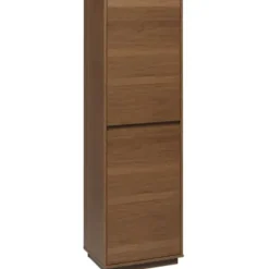 Bookshelves-Kirkland's Home Walnut Wood 2-Door Modern Bookshelf