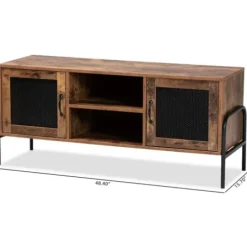 Tv Stands & Media Consoles-Kirkland's Home Walnut Wood 2-Door Tv Stand Brown