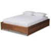 Beds & Headboards-Kirkland's Home Walnut Wood 4-Drawer King Platform Bed Brown