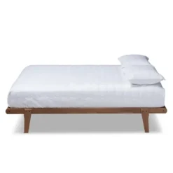 Beds & Headboards-Kirkland's Home Walnut Wood Full Platform Bed Brown