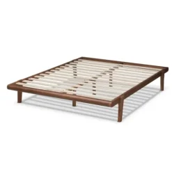 Beds & Headboards-Kirkland's Home Walnut Wood Full Platform Bed Brown