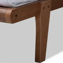 Beds & Headboards-Kirkland's Home Walnut Wood Full Platform Bed Brown