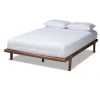 Beds & Headboards-Kirkland's Home Walnut Wood King Platform Bed Brown