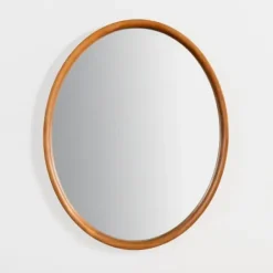 Decorative Mirrors-Kirkland's Home Walnut Wood Oval Wall Mirror