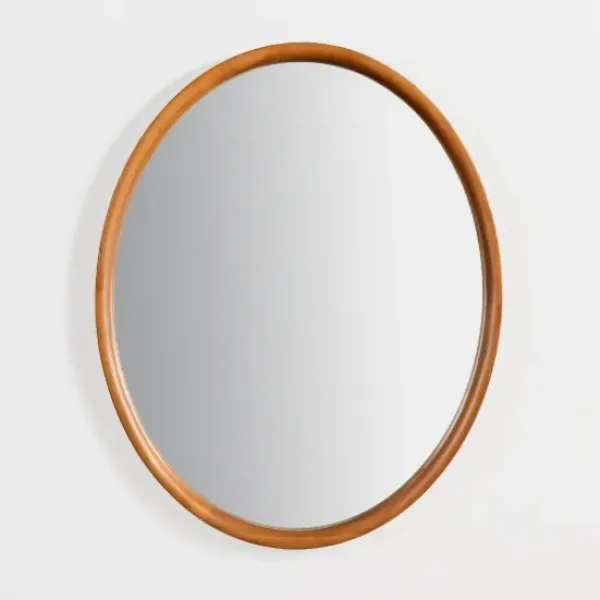 Decorative Mirrors-Kirkland's Home Walnut Wood Oval Wall Mirror