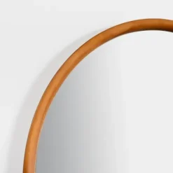 Decorative Mirrors-Kirkland's Home Walnut Wood Oval Wall Mirror