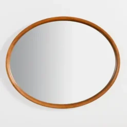 Decorative Mirrors-Kirkland's Home Walnut Wood Oval Wall Mirror