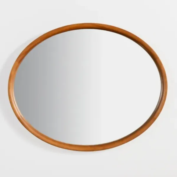 Decorative Mirrors-Kirkland's Home Walnut Wood Oval Wall Mirror