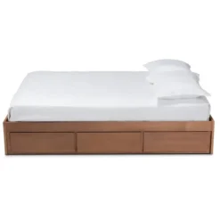Beds & Headboards-Kirkland's Home Walnut Wooden 3-Drawer Platform Bed Brown