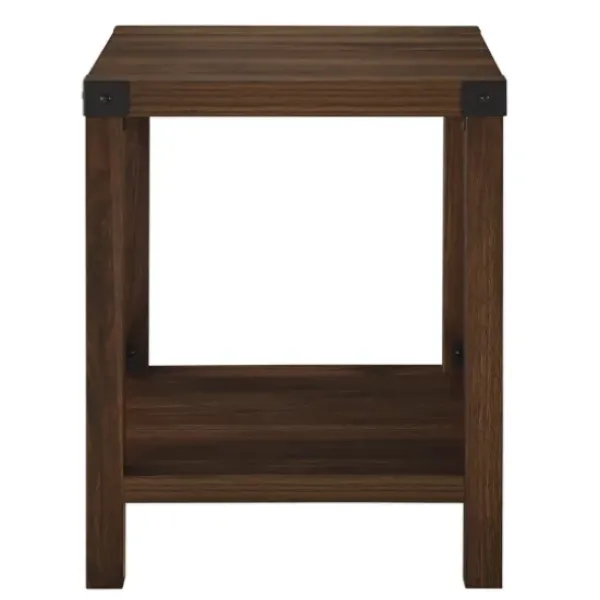Accent & End Tables-Kirkland's Home Walnut X-Frame Rustic Wood Accent Table Brown