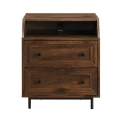 Nightstands-Kirkland's Home Warm Brown Curved Top Nightstand Table