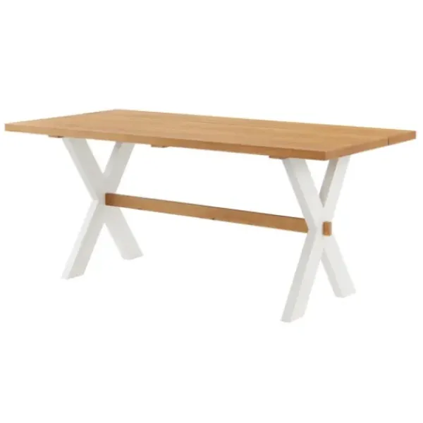 Dining Tables-Kirkland's Home Warm Cherry Birch Trestle Base Dining Table Tan/White