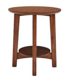Accent & End Tables-Kirkland's Home Warm Chestnut Wood Round Accent Table Brown