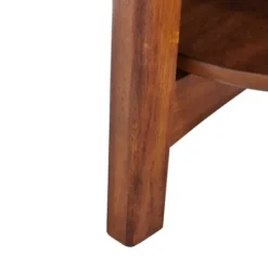 Accent & End Tables-Kirkland's Home Warm Chestnut Wood Round Accent Table Brown
