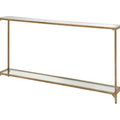 Entryway Furniture-Kirkland's Home Warm En Mirrored Top Console Table Gold