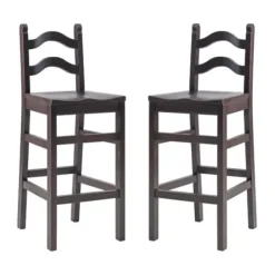 Bar Stools & Counter Height Stools-Kirkland's Home Warm Ladder Back Bar Stools, Set Of 2 Brown