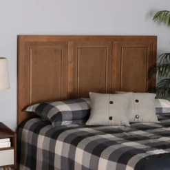 Beds & Headboards-Kirkland's Home Warm 3-Panel Wood Queen Headboard Brown