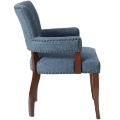 Dining Chairs-Kirkland's Home Warms Nailhead Trim Dining Chair Blue