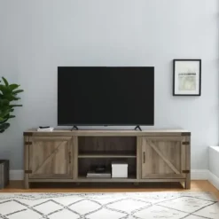 Tv Stands & Media Consoles-Kirkland's Home Wash Barn Door Tv Stand Gray
