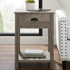Accent & End Tables-Kirkland's Home Wash Country Accent Table Gray