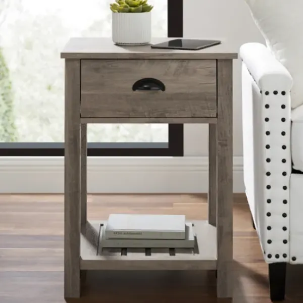 Accent & End Tables-Kirkland's Home Wash Country Accent Table Gray