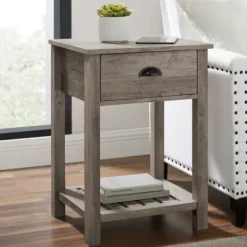 Accent & End Tables-Kirkland's Home Wash Country Accent Table Gray