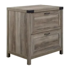 Office Furniture-Kirkland's Home Wash 2-Drawer Wood File Cabinet Gray