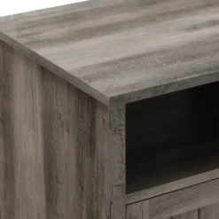 Accent & End Tables-Kirkland's Home Wash Grooved Door Side Table Gray