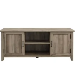 Tv Stands & Media Consoles-Kirkland's Home Wash Grooved Door Tv Stand Gray
