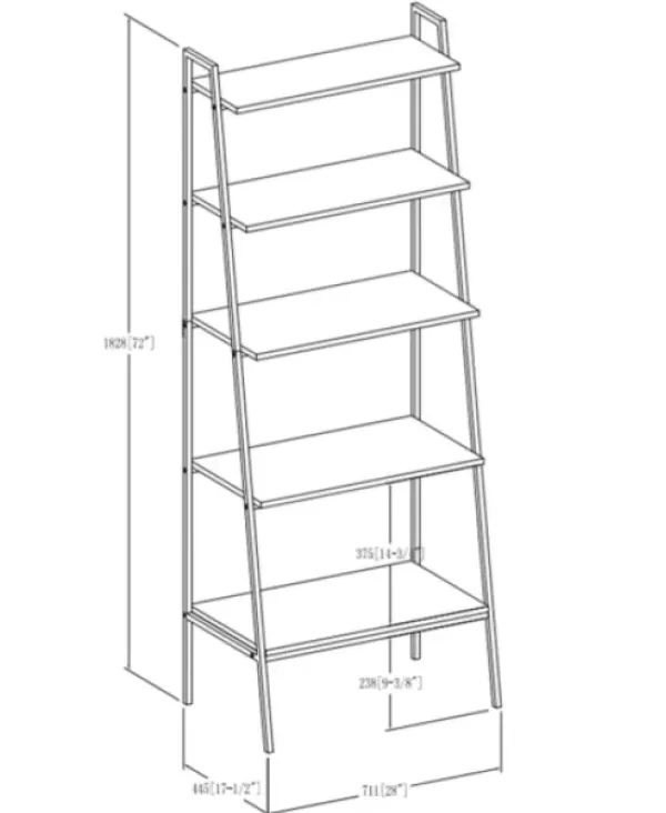 Bookshelves-Kirkland's Home Wash Industrial Ladder Bookshelf Gray