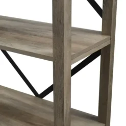 Bookshelves-Kirkland's Home Wash Metal X Frame Back Bookshelf Gray