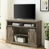 Tv Stands & Media Consoles-Kirkland's Home Wash Sliding Barn Door Highboy Tv Stand Gray