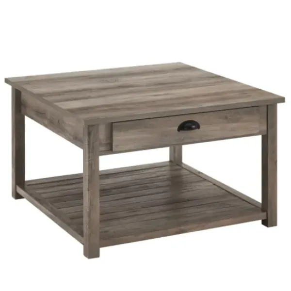 Coffee Tables-Kirkland's Home Wash Square Coffee Table Gray