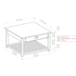 Coffee Tables-Kirkland's Home Wash Square Coffee Table Gray