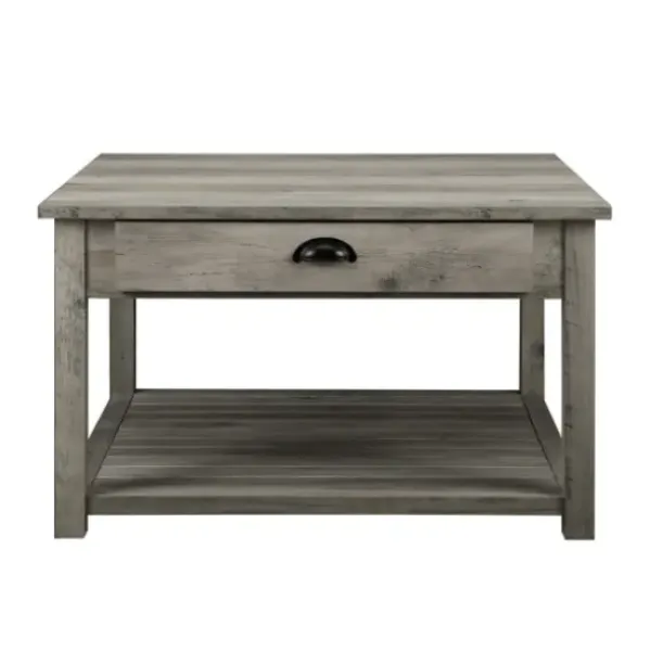 Coffee Tables-Kirkland's Home Wash Square Coffee Table Gray