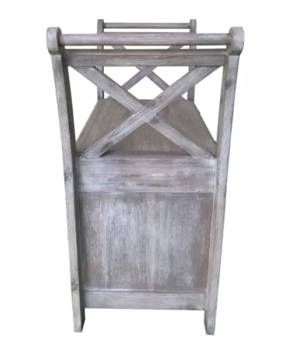 Benches & Ottomans-Kirkland's Home Washed Acacia Wood Storage Bench With Arms Gray/White