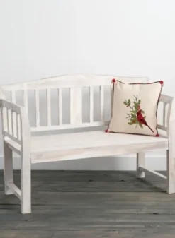 Benches & Ottomans-Kirkland's Home Washed Arched Wood Bench White