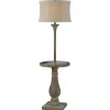 Floor Lamps-Kirkland's Home Washed Driftwood Floor Lamp With Tray Table Ivory