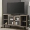 Tv Stands & Media Consoles-Kirkland's Home Washed Glass Door Corner Tv Stand Gray