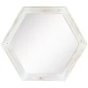 Decorative Mirrors-Kirkland's Home Washed Hexagon Frame Mirror White