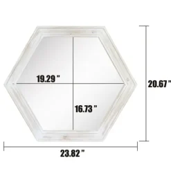 Decorative Mirrors-Kirkland's Home Washed Hexagon Frame Mirror White