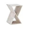 Accent & End Tables-Kirkland's Home Washed Mango Wood Hourglass Accent Table White