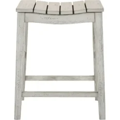 Bar Stools & Counter Height Stools-Kirkland's Home Washed Saddle Seat Counter Stools, Set Of 2 White