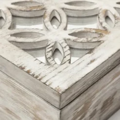 Baskets & Boxes-Kirkland's Home Washed Wood Boxes, Set Of 2 White