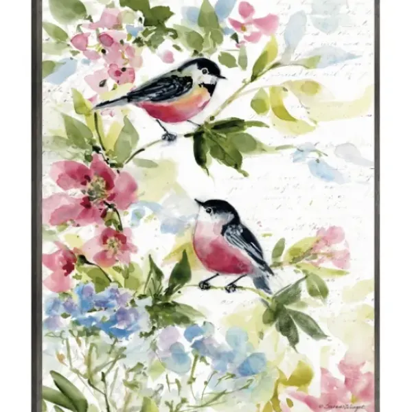 Canvas Art-Kirkland's Home Watercolor Birds I Framed Canvas Art Print Green/Red/White