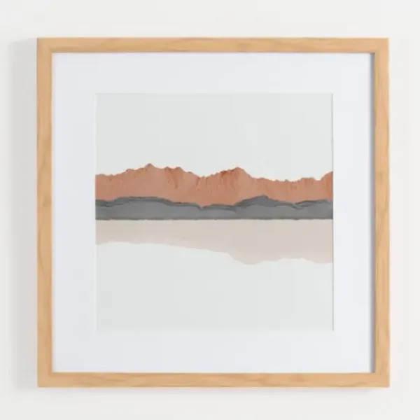 Framed Art-Kirkland's Home Watercolor Desert Range Framed Art Print White/Tan/Gray