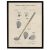 Framed Art-Kirkland's Home Watercolor Golf Club Framed Art Print Gray/Tan