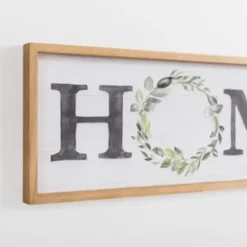 Wall Quotes & Signs-Kirkland's Home Watercolor Home Wreath Wall Plaque White/Black