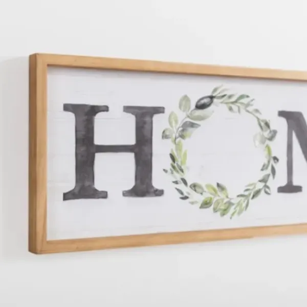 Wall Quotes & Signs-Kirkland's Home Watercolor Home Wreath Wall Plaque White/Black